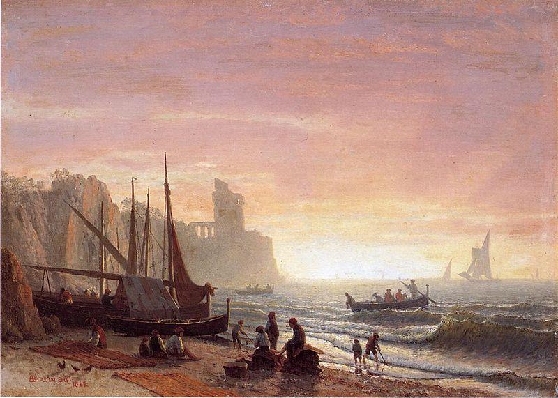 Albert Bierstadt The_Fishing_Fleet Norge oil painting art